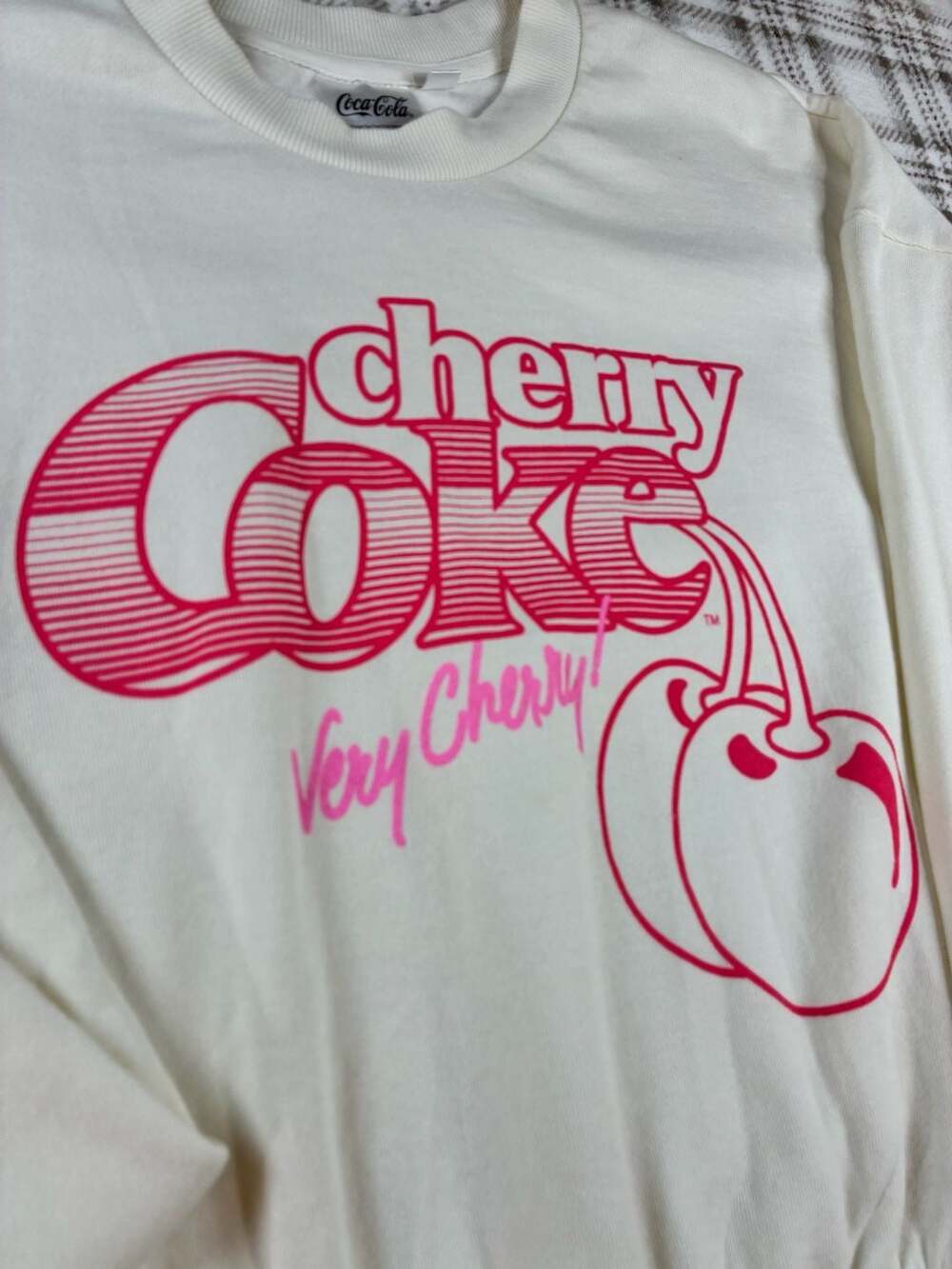 Coca-Cola Cherry Coke Sweatshirt Size XXL White Cropped Graphic
